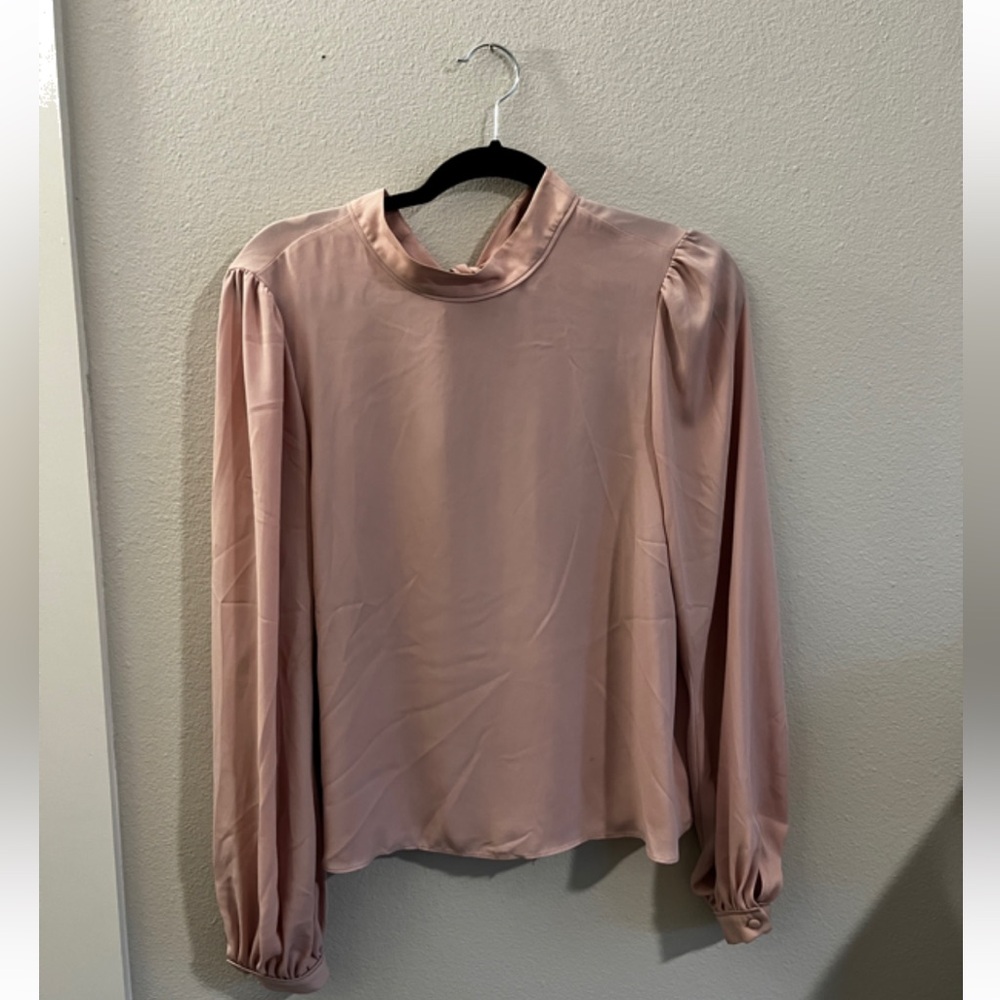 Rebecca minkoff pink mock Neck Blouse SZ M